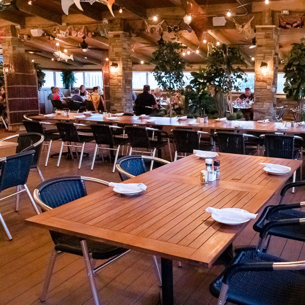 Pangea Tavern's back deck is set up and ready for dinner service. 